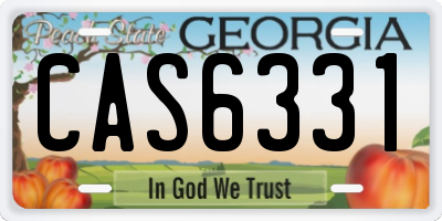 GA license plate CAS6331