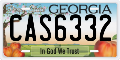 GA license plate CAS6332