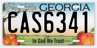 GA license plate CAS6341