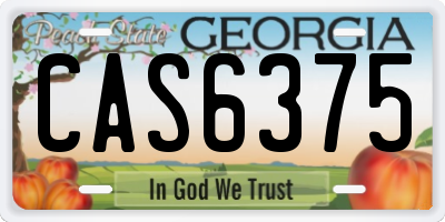 GA license plate CAS6375