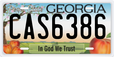 GA license plate CAS6386