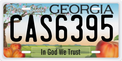 GA license plate CAS6395
