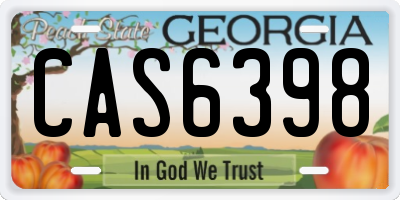 GA license plate CAS6398
