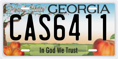 GA license plate CAS6411