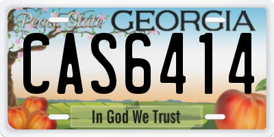 GA license plate CAS6414