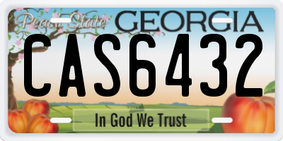GA license plate CAS6432