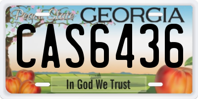 GA license plate CAS6436