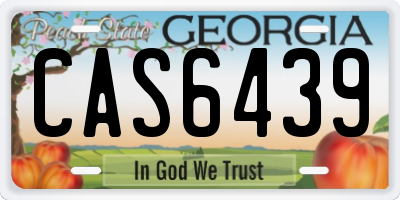 GA license plate CAS6439