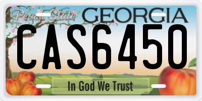 GA license plate CAS6450