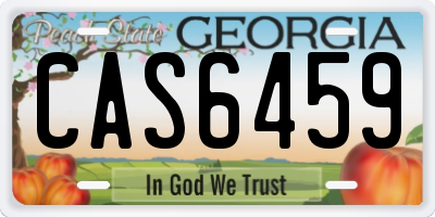 GA license plate CAS6459