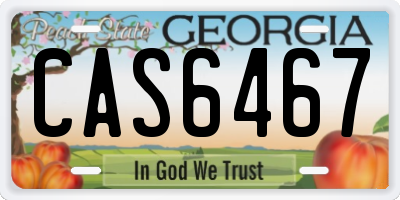 GA license plate CAS6467