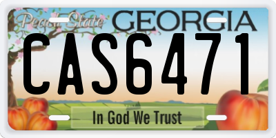 GA license plate CAS6471