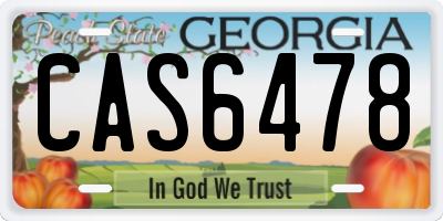 GA license plate CAS6478