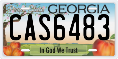 GA license plate CAS6483