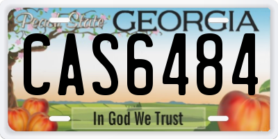 GA license plate CAS6484