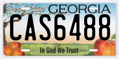 GA license plate CAS6488