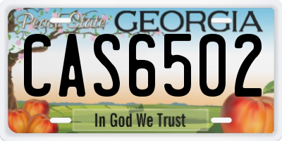 GA license plate CAS6502