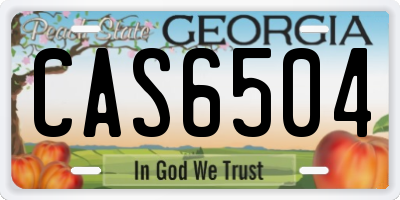 GA license plate CAS6504