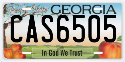 GA license plate CAS6505