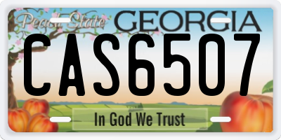 GA license plate CAS6507