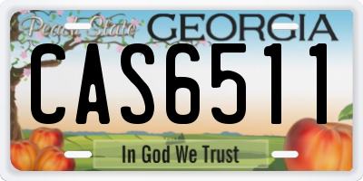 GA license plate CAS6511