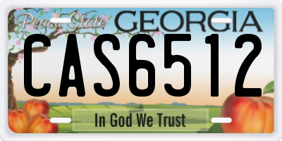 GA license plate CAS6512