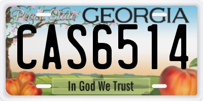 GA license plate CAS6514