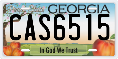 GA license plate CAS6515
