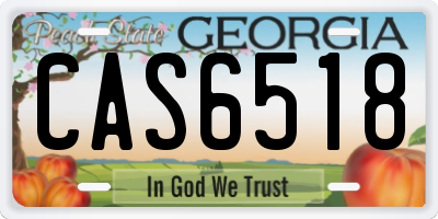 GA license plate CAS6518