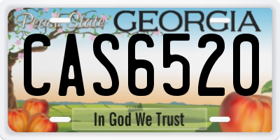 GA license plate CAS6520
