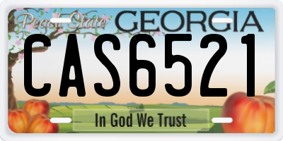 GA license plate CAS6521