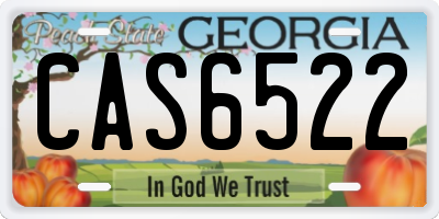 GA license plate CAS6522