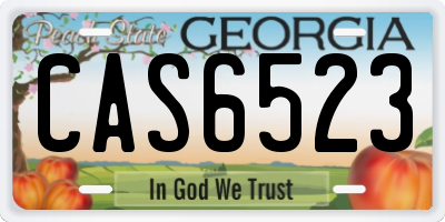 GA license plate CAS6523