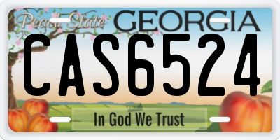 GA license plate CAS6524