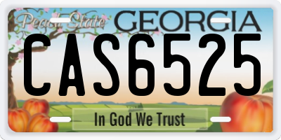 GA license plate CAS6525
