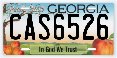 GA license plate CAS6526