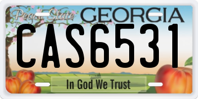 GA license plate CAS6531
