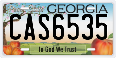 GA license plate CAS6535