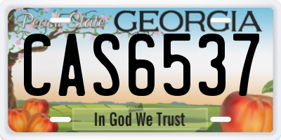 GA license plate CAS6537