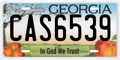 GA license plate CAS6539
