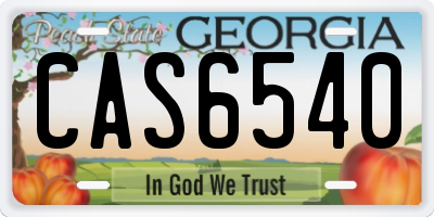 GA license plate CAS6540