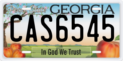 GA license plate CAS6545