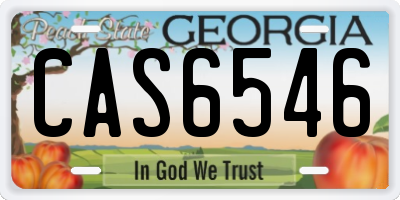 GA license plate CAS6546