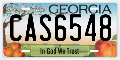 GA license plate CAS6548