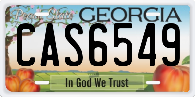 GA license plate CAS6549