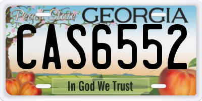 GA license plate CAS6552