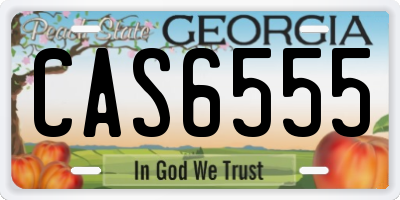GA license plate CAS6555