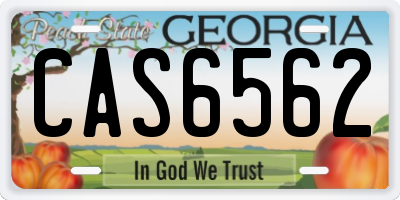 GA license plate CAS6562