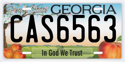 GA license plate CAS6563