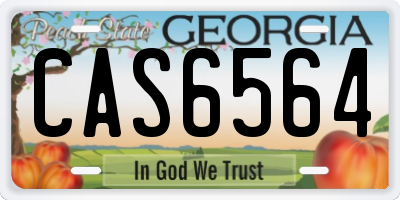 GA license plate CAS6564